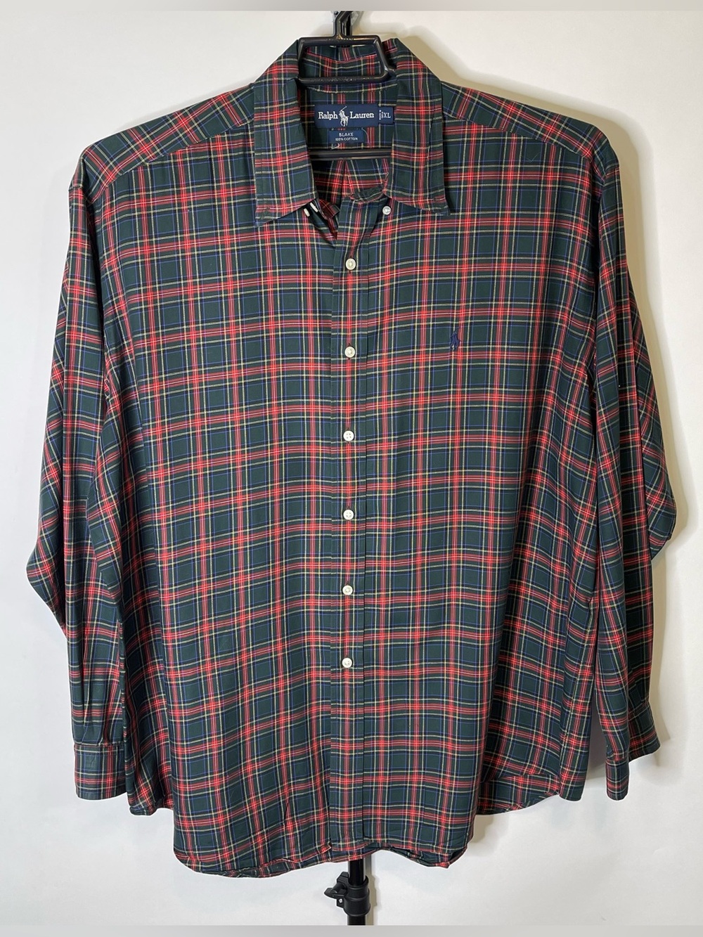 Ralph Lauren Blake Green Red Plaid Shirt Size XL Men’s